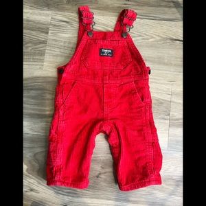 Corduroy red overalls Oshkosh b’gosh 3month